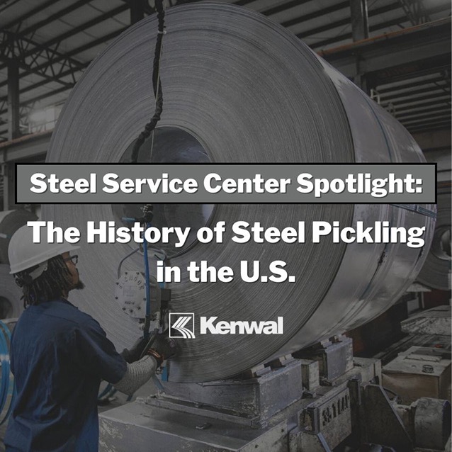 Workers at steel service centers handle and organize various sizes of steel coils in a warehouse.