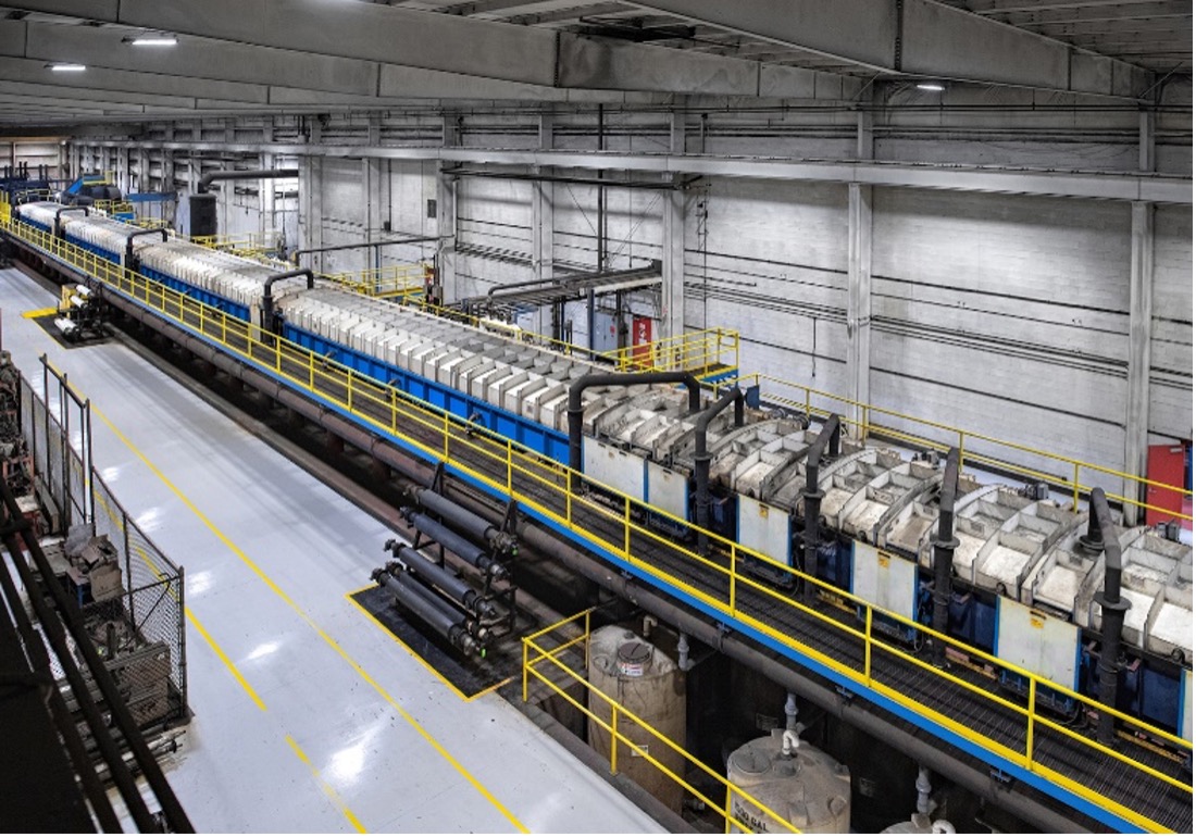 A wide angle shot of Kenwal’s steel pickling line in Dearborn, MI.